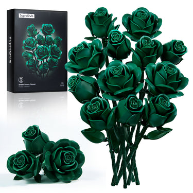 Green Roses Bouquet Building Block Set