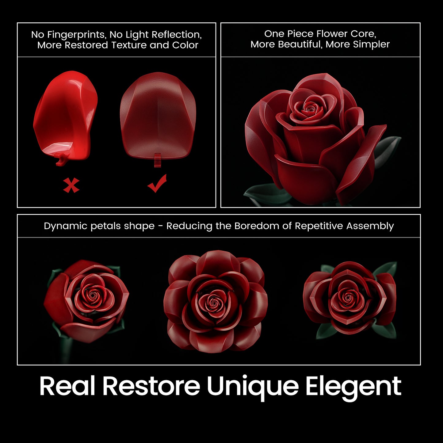 Burgundy Rose Building Bouquet Set