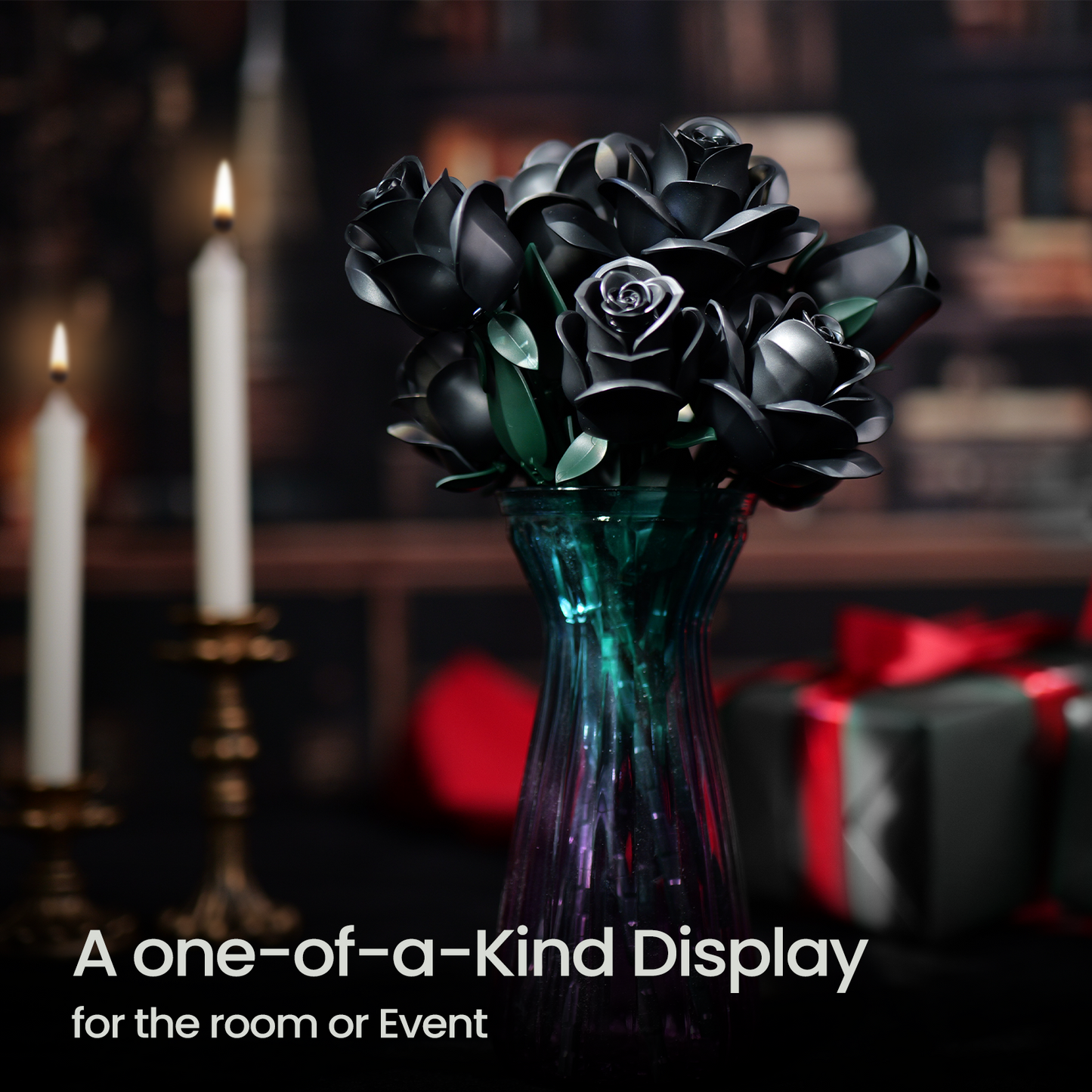 Black Roses Bouquet Building Block Set
