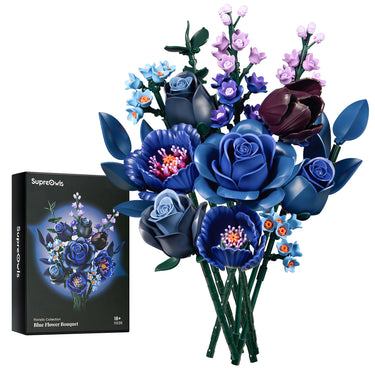 Bauklötze-Set für blauen Rosenstrauß