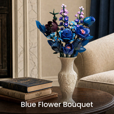Bauklötze-Set für blauen Rosenstrauß