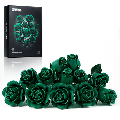 Green Roses Bouquet Building Block Set
