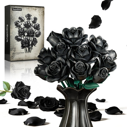 Black Roses Bouquet Building Block Set