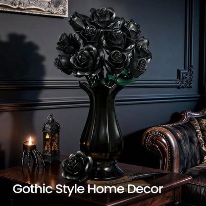 Black Roses Bouquet Building Block Set