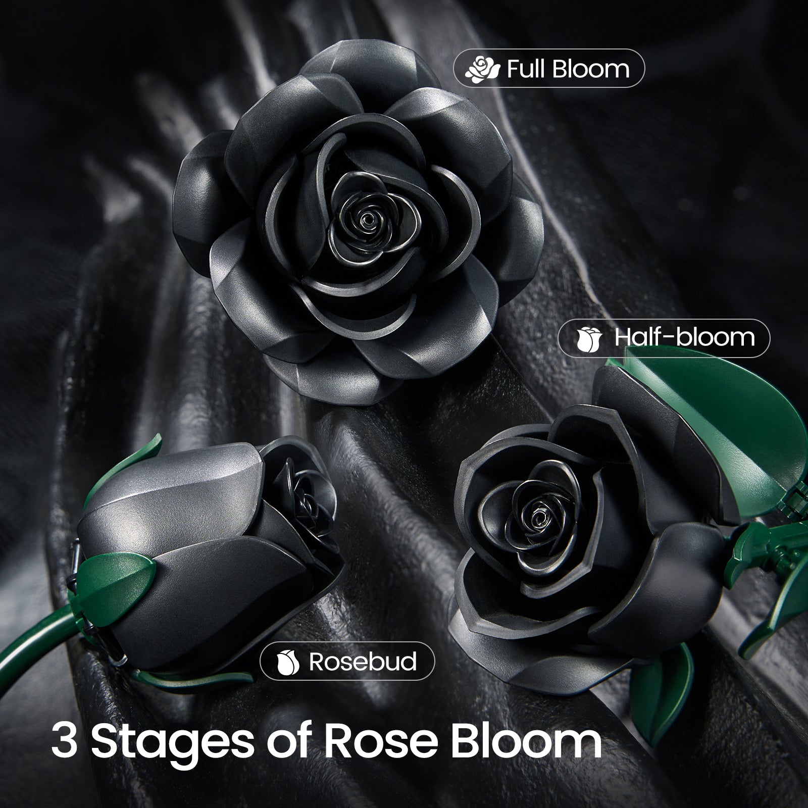 Building Block Rose Black Roses Bouquet Building Block Set – SupreOwls