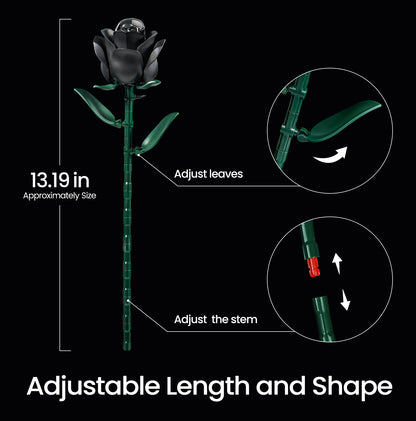 Black Roses Bouquet Building Block Set