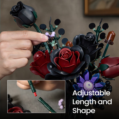 Burgundy Flower Bouquet Building Set
