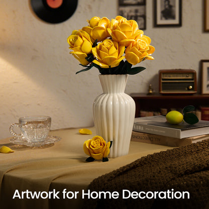 Yellow Rose Brick Bouquet Building Set