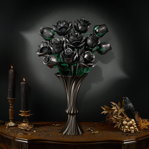Black Roses Bouquet Building Block Set