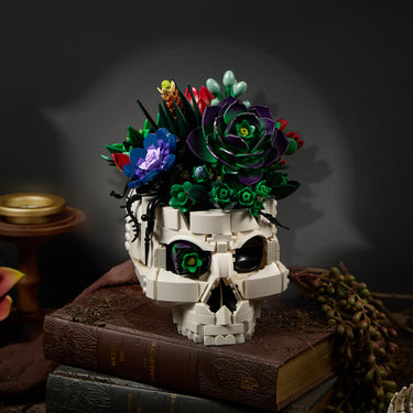 skulls and succulents Gothic Skull Succulent Bouquet Building Block Set – SupreOwls